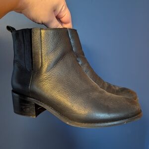 Black Leather Ankle Boots